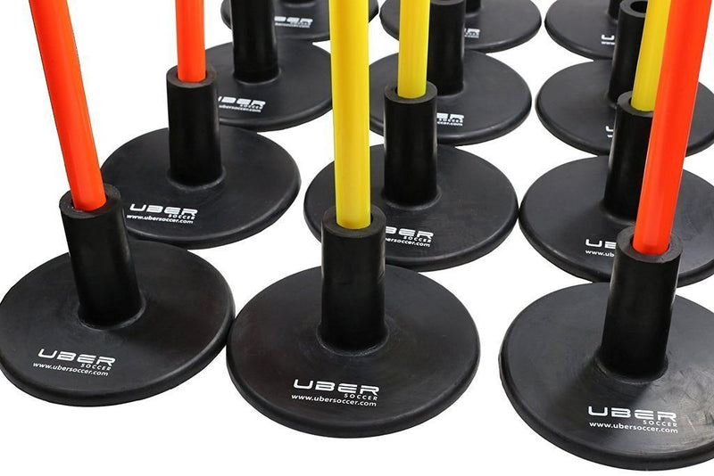 Uber Soccer Speed and Agility Training Pole Base - Set of 12 - UberSoccer