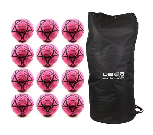 Uber Soccer Indoor Felt Soccer Ball - Neon Pink - Bundle - 12 Balls - UberSoccer