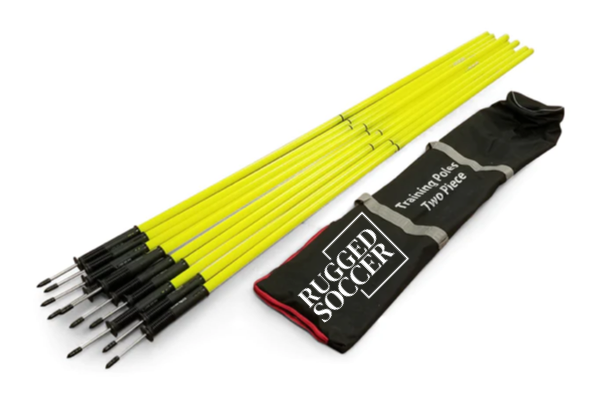 Rugged Soccer Speed and Agility Poles - Yellow - 2 Piece - Flexible Base - UberSoccer