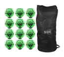 Rugged Sports Indoor Felt Soccer Ball - Green - Bundle - 12 Balls