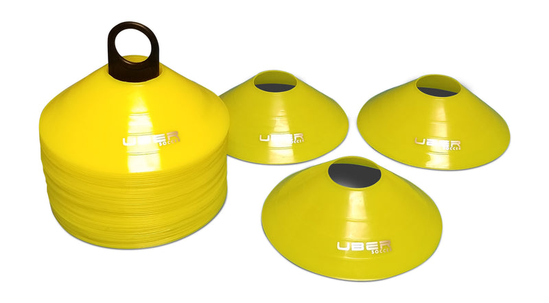 Uber Soccer Low Profile Disc Marker - Flexible - Set of 50 - Yellow - UberSoccer