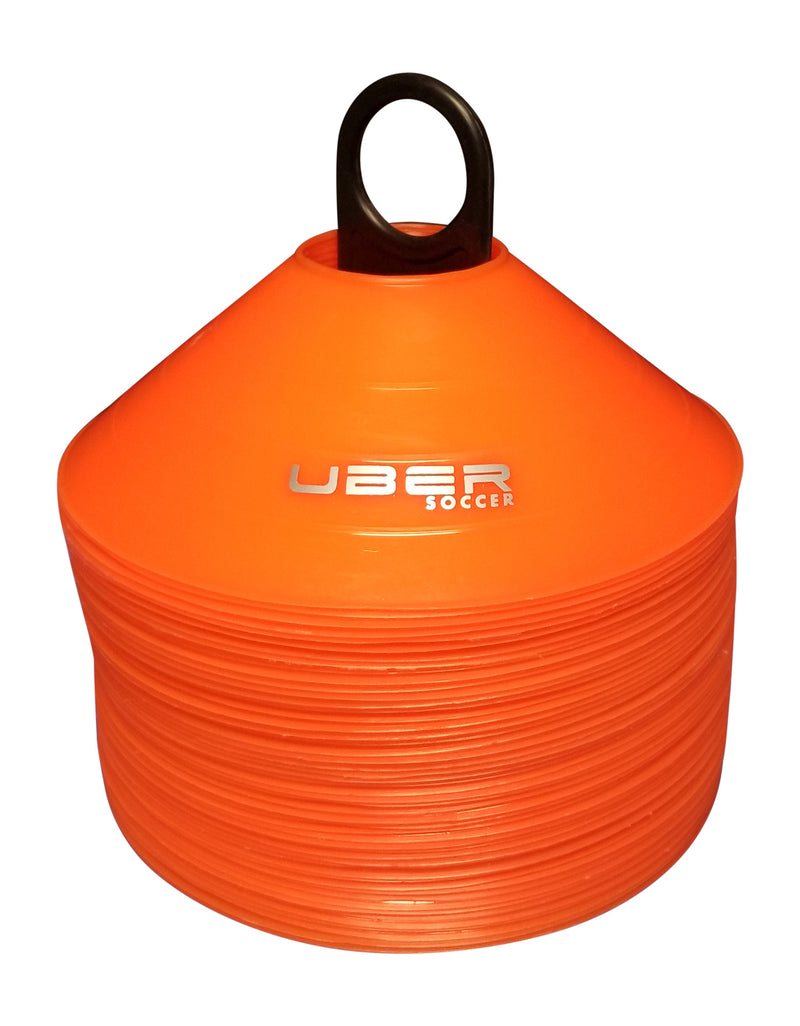 Uber Soccer Low Profile Disc Marker - Flexible - Set of 50 - Orange - UberSoccer