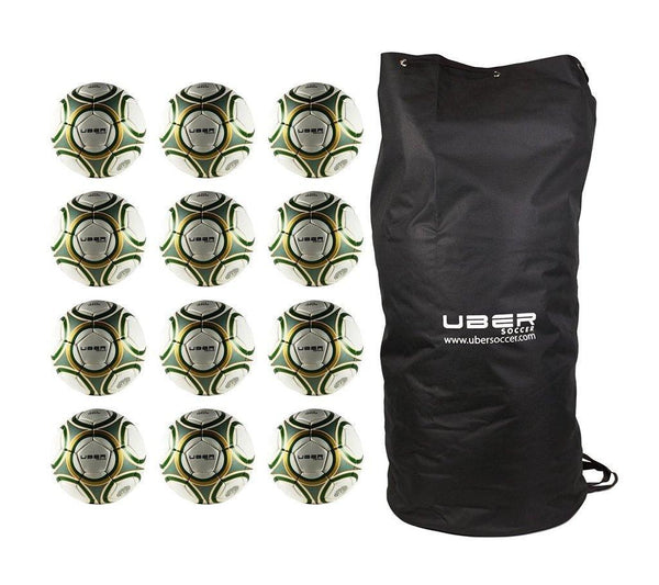 Uber Soccer Green/Gold Futsal Ball Bundle - 12 Pack - UberSoccer