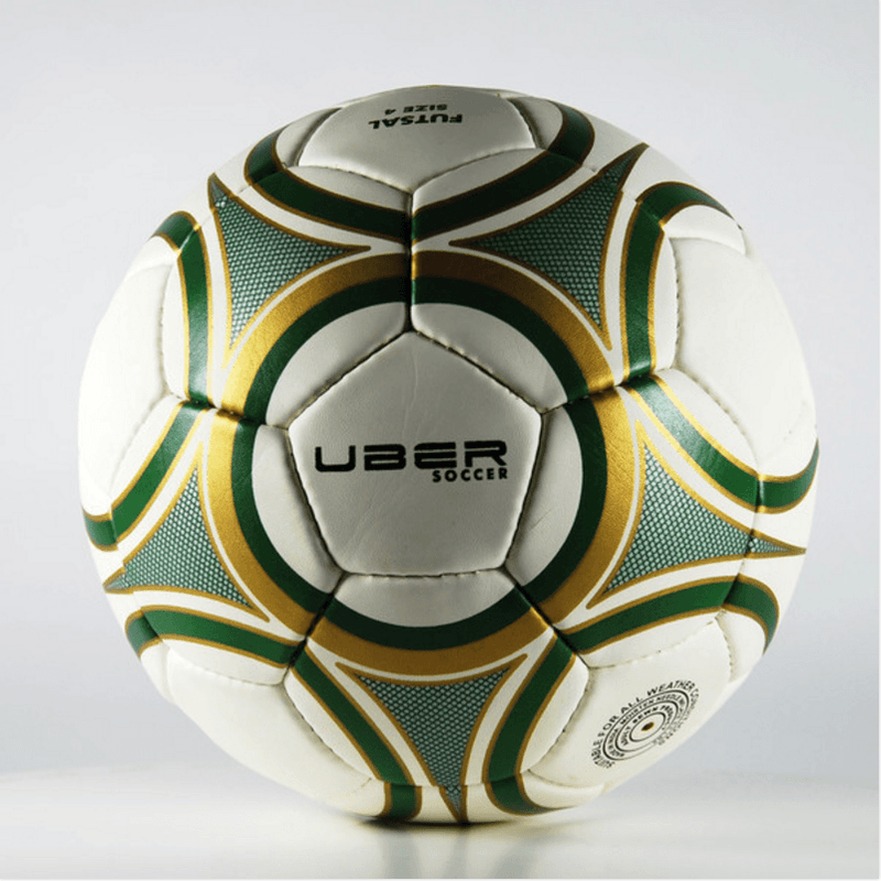 Uber Soccer Futsal Ball - Matte Finish - Green/Gold - UberSoccer