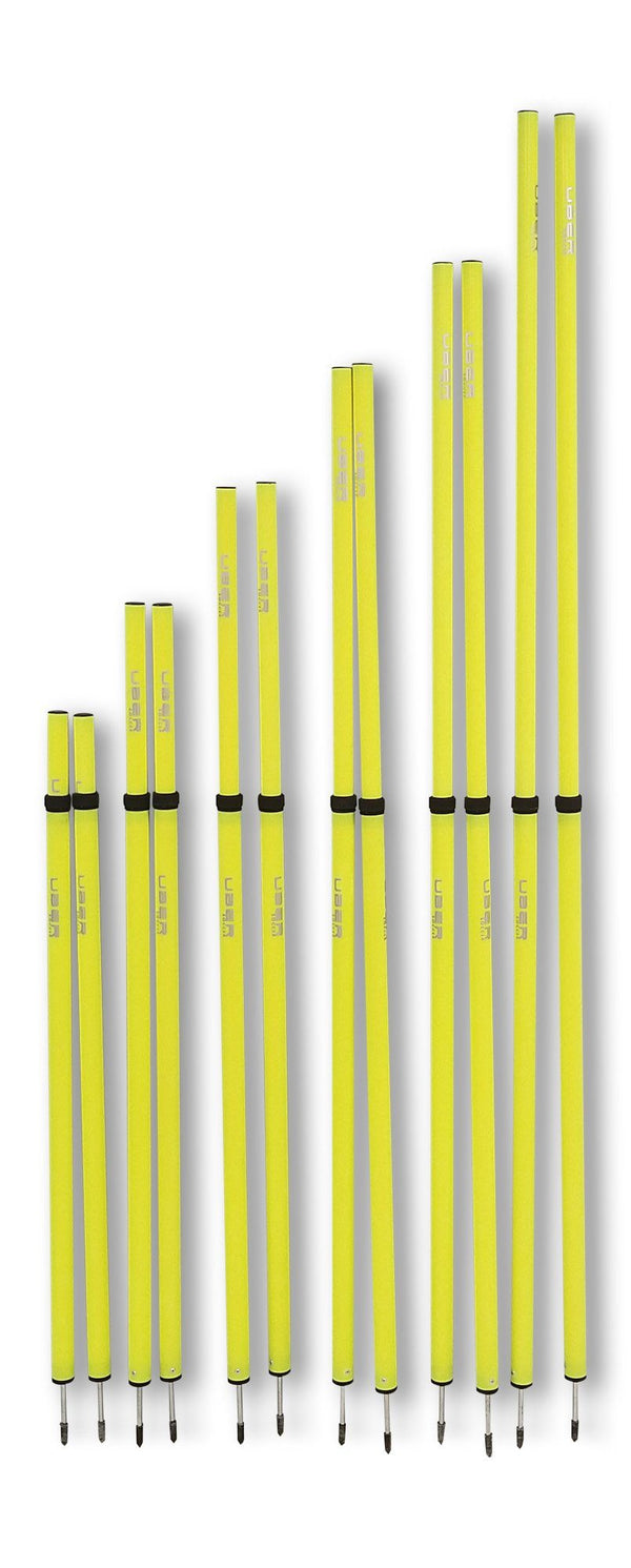 Uber Soccer Adjustable Speed and Agility Training Poles - Yellow - 40 to 72 Inches - UberSoccer