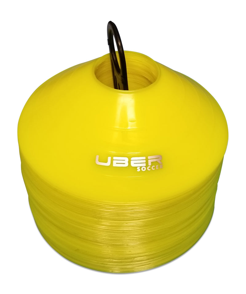 Uber Soccer Low Profile Disc Marker - Flexible - Set of 50 - Yellow - UberSoccer