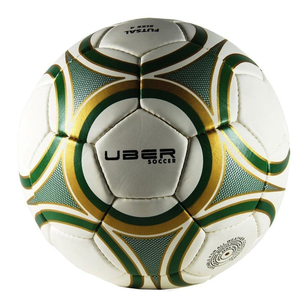 Uber Soccer Futsal Ball - Matte Finish - Green/Gold - UberSoccer